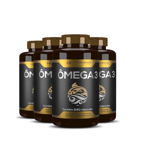 Imagem de 4x omega 3 oleo de peixe premium 240caps hf suplementos