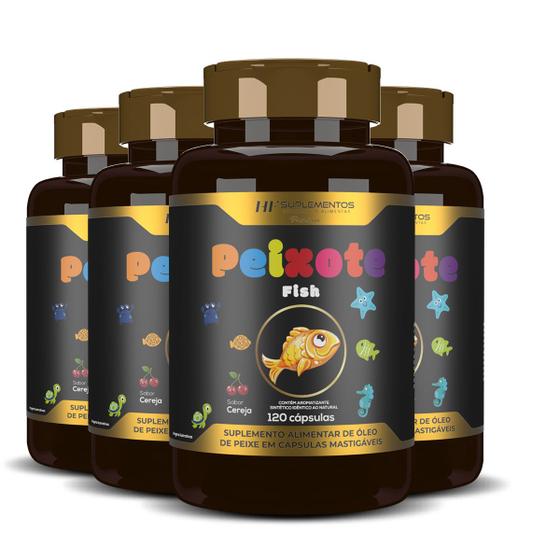 Imagem de 4x PEIXOTE OMEGA 3 KIDS MASTIGAVEL 120CAPS HF SUPLEMENTOS