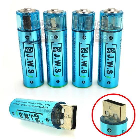 4x Pilha AA Recarregável USB 1.5v 1.500mAh JWS Pequena é boa?