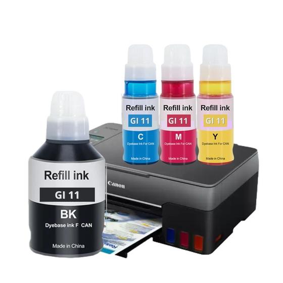 Imagem de 4X Refil Tinta Para Impressora Canon Mega Tank G3160 G2160 Compativel GI11