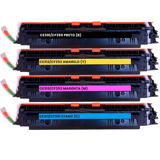 Imagem de 4x Toner Compatível CE310A 126A para impressora MFP M175a CP1025