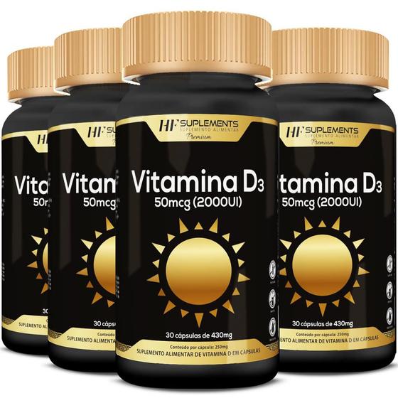 Imagem de 4x vitamina d3 2000ui 30caps premium hf suplements