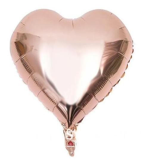 Imagem de 5 Balão Metalizado Coração 45cm (Escolha A Cor) Festa Decoração Dia Dos Namorados Casamento