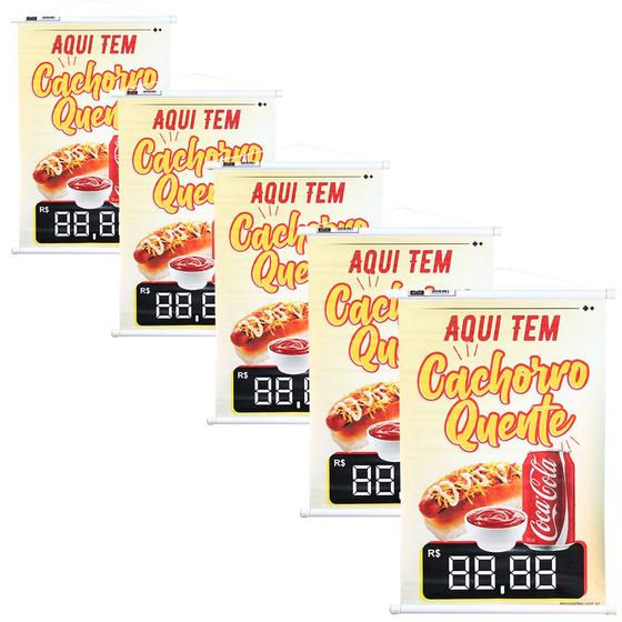 Imagem de 5 Banners Promocional Para Comercio Cachorro Quente