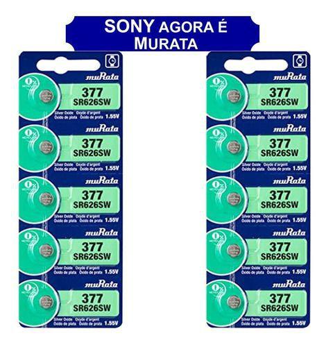 Imagem de 5 Baterias Sony 377 Sr626sw Murata Original Lr626 177 Ag4 Lithium para relógios pc camera