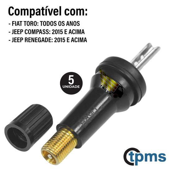 Imagem de 5 Bico Válvula P Sensor Tpms Fiat Toro Jeep Renegade Compass