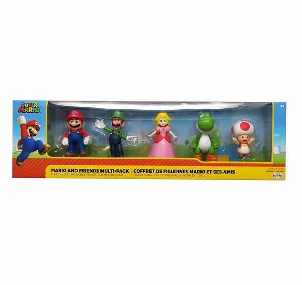 Imagem de 5 Bonecos Mario Luigi, Yoshi, Toad E Peach - Sunny 4206