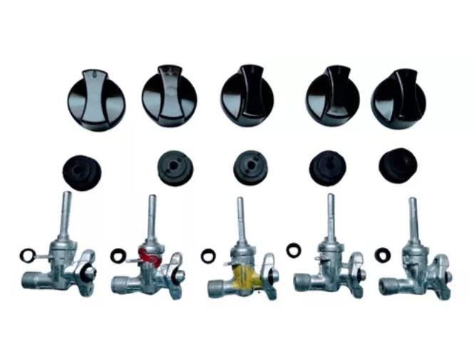 Imagem de 5 Botão E 5 Registro Ramal Fogão Cooktop Fischer Tc 1743