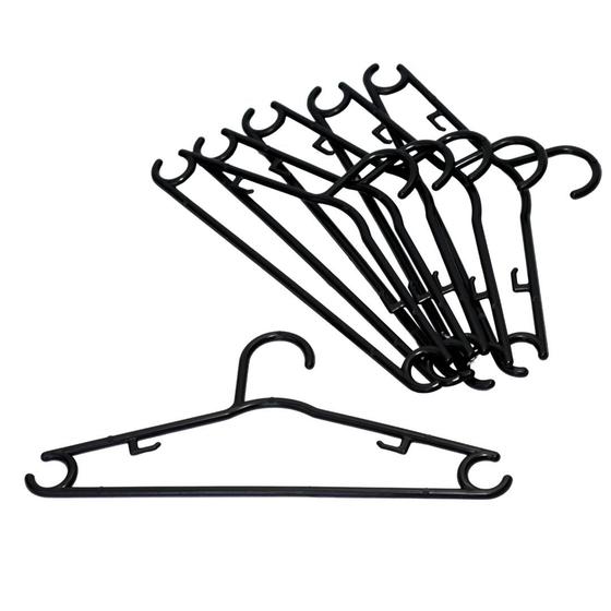 Imagem de 5 Cabides para roupas reforçado preto Organizador Calças