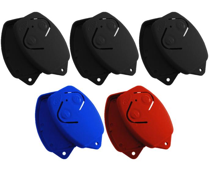 Imagem de 5 Caixa Plástica Reposição para Controle Remoto Rossi Frente E Fundo Preto Azul Vermelho