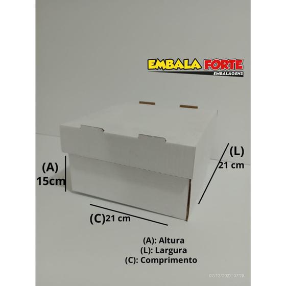 Imagem de 5 Caixas para Bolo e torta com tampa  Alta Resistente 21x21x15