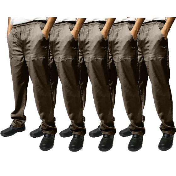Imagem de 5 Calças para Uniforme em Brim Elástico Inteiro