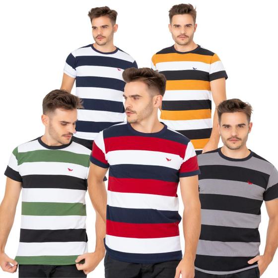 Imagem de 5 Camiseta Listrada Ridens Conforto e Classe Já