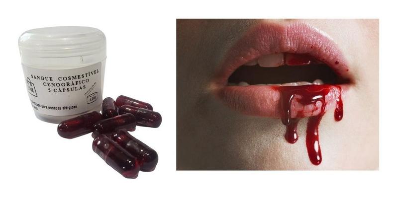 Imagem de 5 Cápsulas De Sangue Cenográfico Artificial Comestível