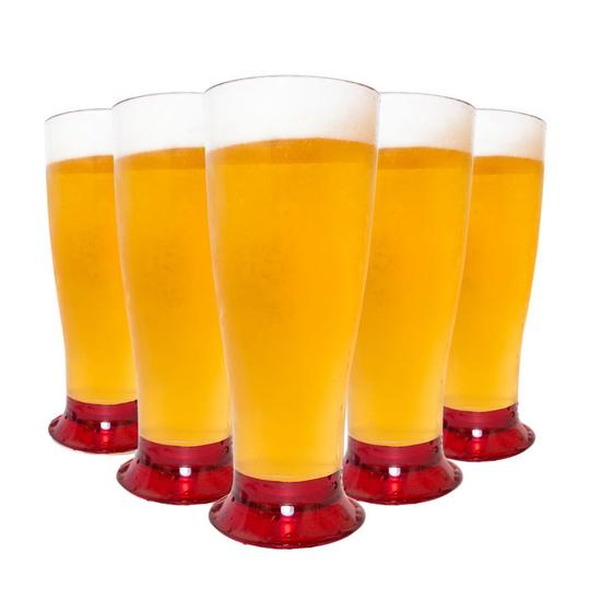 Imagem de 5 Copos Tulipa De Acrílico Base Colorida 350 Ml
