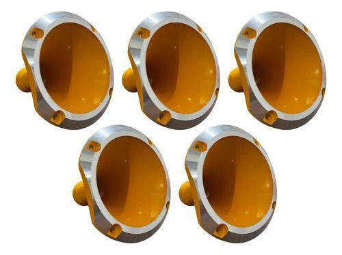 Imagem de 5 corneta alumínio 11-25 cone curto boca rosca amarela
