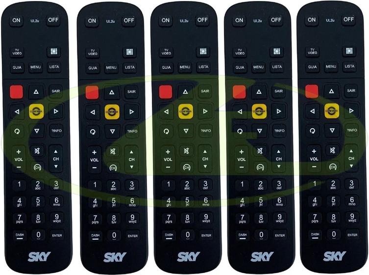 Imagem de 5 cr sky hdtv zapper tv hd slim plus ul2u repõe rc65sb shr01 ul2m ul1 sh01-500 sh10-500 sh20-100 sh26