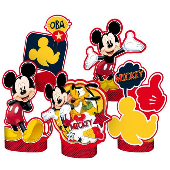 Imagem de 5 Enfeite Display Decoração De Mesa Tema Festa Mickey Mouse Clássico