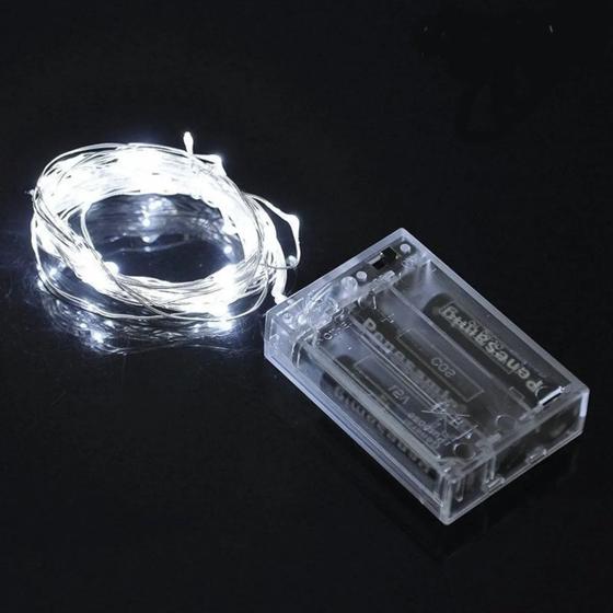 Imagem de 5 Fio de Led 2mt com 20 leds para Decoração - Branco Frio