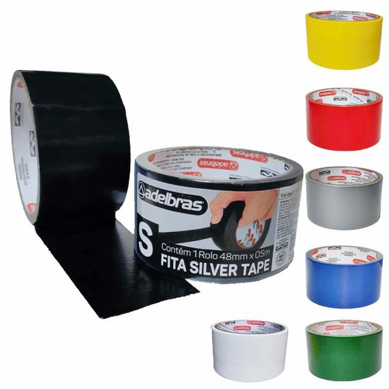 Imagem de 5 Fita Adesiva Silver Tape Reforçada 48mm X 5m