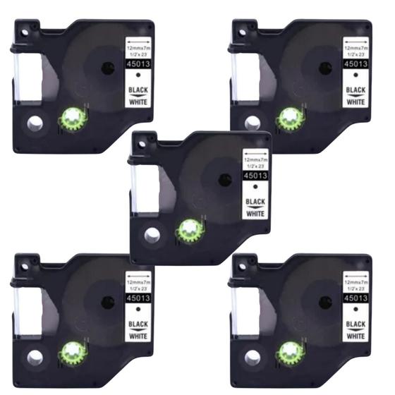 Imagem de 5 Fitas Dymo COMPATIVEL Branca D1 45013 COLORPOP LM210 LM160