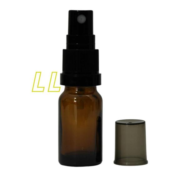 Imagem de 5 Frasco De Vidro Âmbar 10ml C/ Válvula Spray Preto