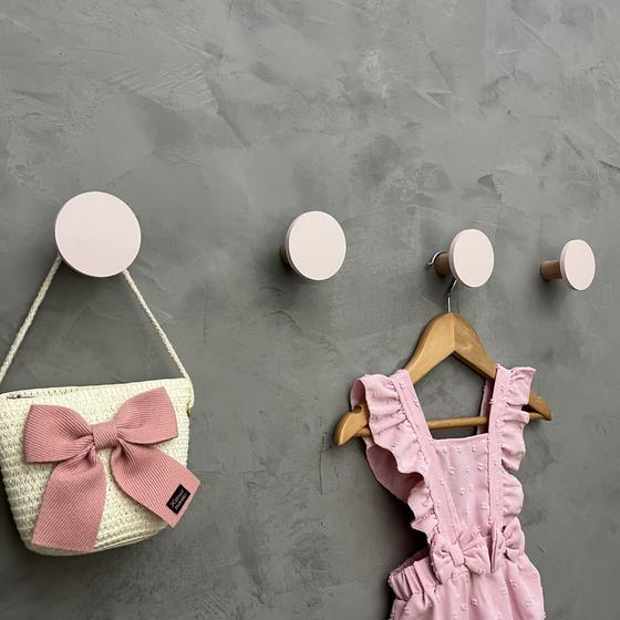 Imagem de 5 Ganchos de parede infantil menina decoração formatos rosa