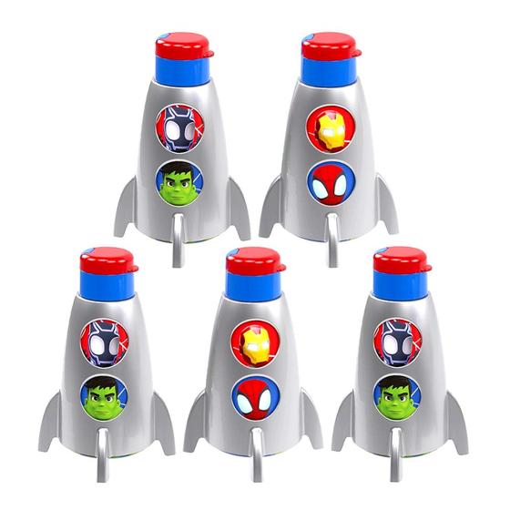 Imagem de 5 Garrafas Super-herói Homem Aranha Ferro Hulk para Festa