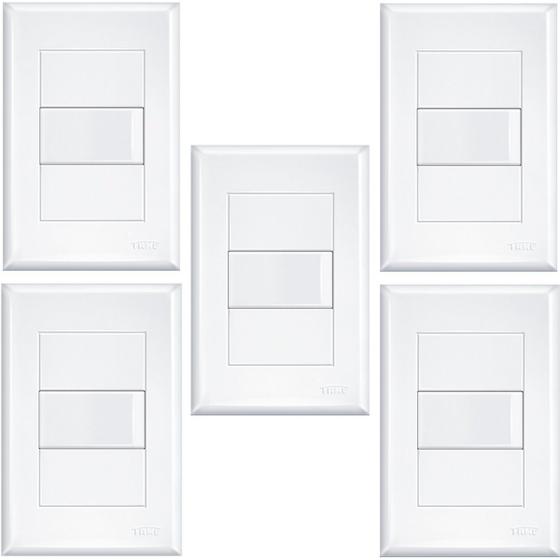 Imagem de 5 Interruptores Simples 4x2 16A Com Parafuso Evidence - FAME