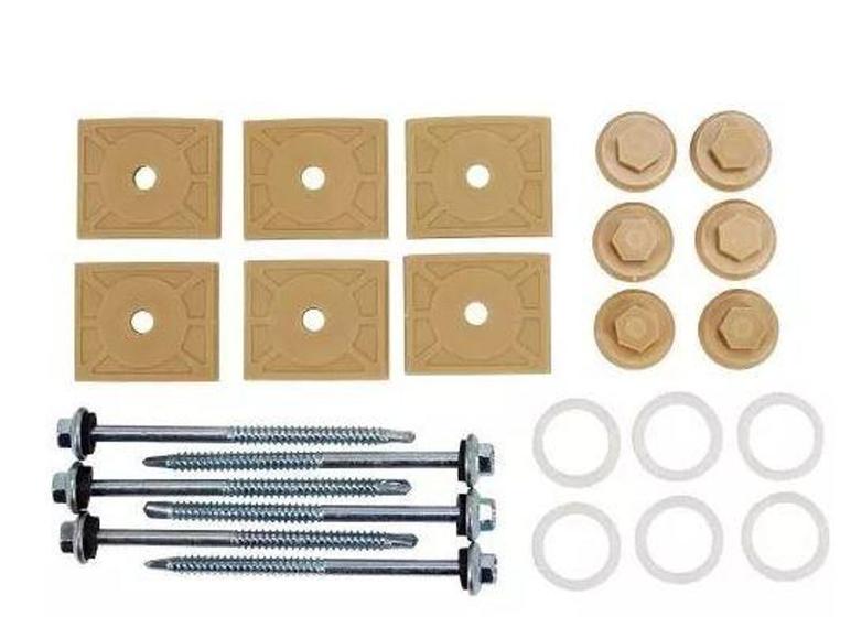 Imagem de 5 Kits fixação para telhas de pvc cor marfim