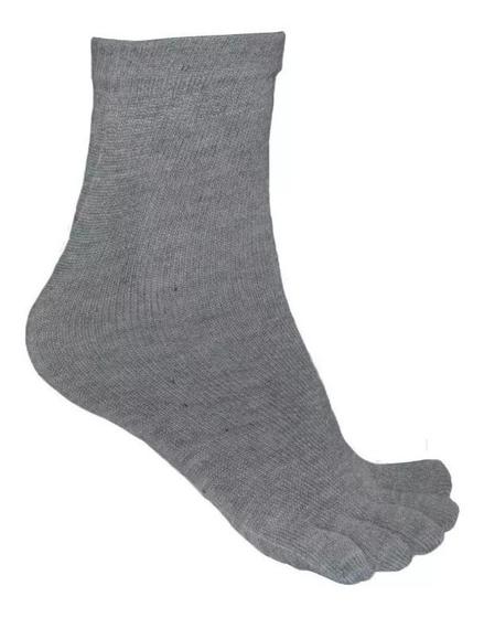 5 Meia De Dedo Algodao Soquete Masculina Adulto Luva Inverno Cinza ...