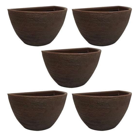 5 Meio Vaso 18x33 Polietileno Decorativo De Parede Para Plantas E Flores Menor preço em 5 Meio Vaso 18x33 Polietileno Decorativo De Parede Para Plantas E Flores