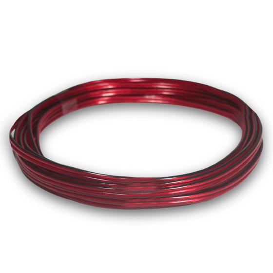 Imagem de 5 Metros de Fio Paralelo Cabo de Som Automotivo 100% Cobre 2x12 AWG 2,5mm 150V Duplo Vermelho Preto