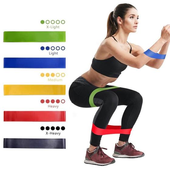 Imagem de 5 Mini Band Elastico Academia Fit Treino Funcional Exercíci