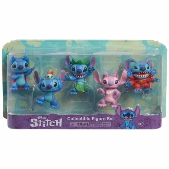 Imagem de 5 Mini Bonecos de 7cm do Stitch Colecionáveis - Disney - Sunny Brinquedos