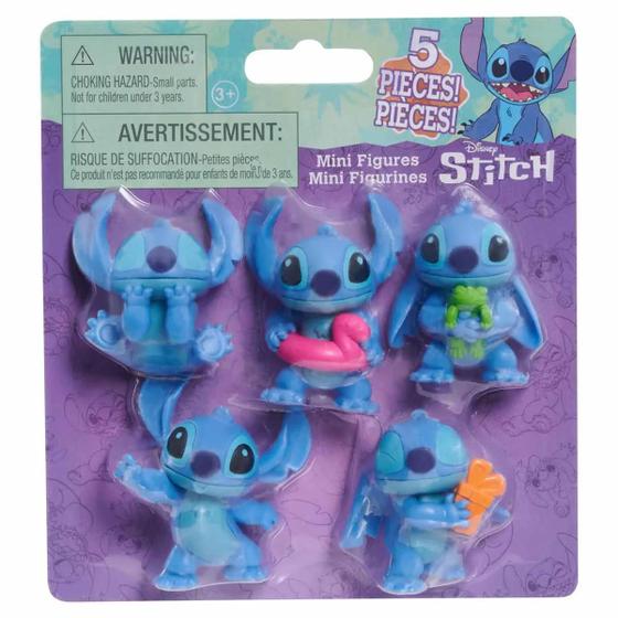 Imagem de 5 Mini Bonecos Stitch 4cm Colecionáveis Disney Sunny 3989