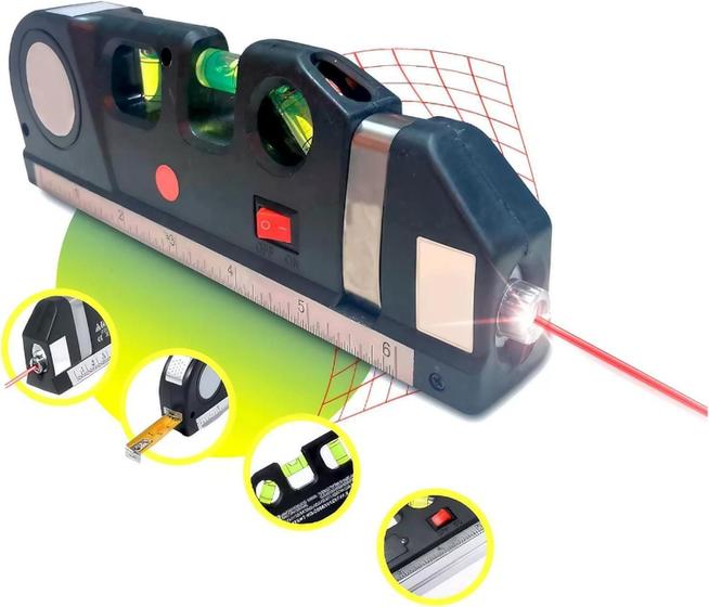 Imagem de 5 Nivel A Laser Em Aluminio Comtrena Regua Embutida