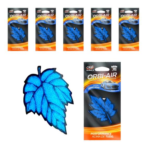 Imagem de 5 Odorizadores de ambiente folha Azul fragrância Carro Novo