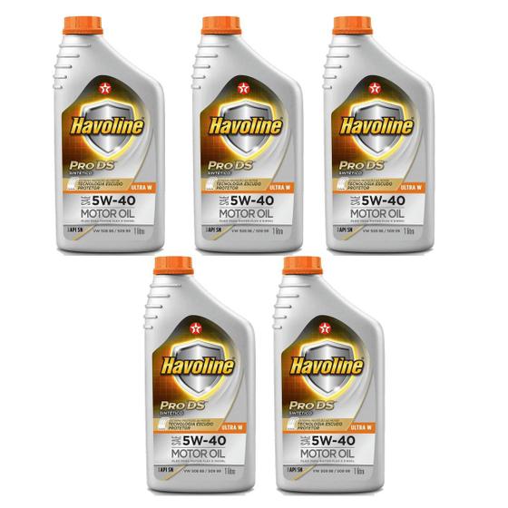 5 Oleos Havoline Ultra W 5w40 Sintético Vw - Texaco - Óleo Corporal ...