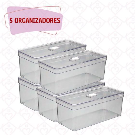 Imagem de 5 Organizadores Modular Elegance Multiuso Porta Ovos Geladeira