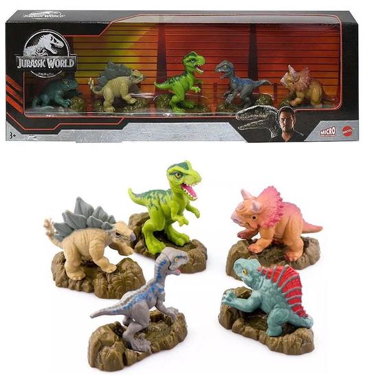 5 Pack Mini Figuras Dinossauros Jurassic World - Mattel - Bonecos ...