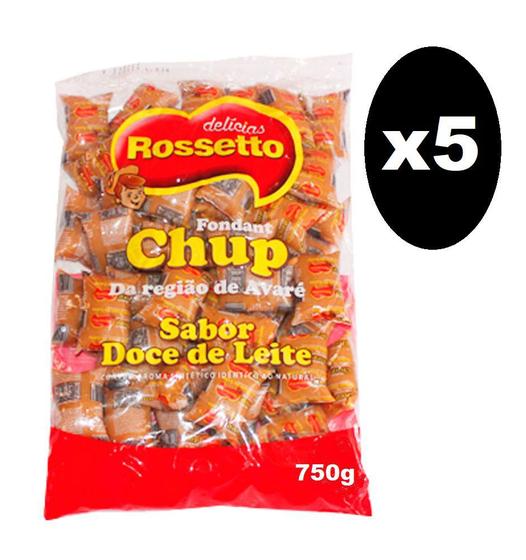 Imagem de 5 Pacotes Chup Doce de Leite Rossetto 750g