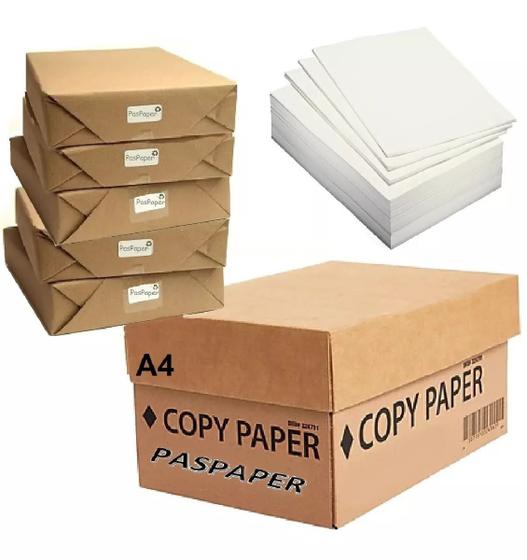 Imagem de 5 Pacotes Papel A4 Sulfite 2500 Folhas Resma Reciclado NFe