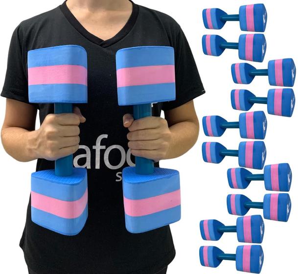 Imagem de 5 Pares Halteres Hidroginástica 100% EVA DF1092-R M Azul/Rosa Dafoca Sports