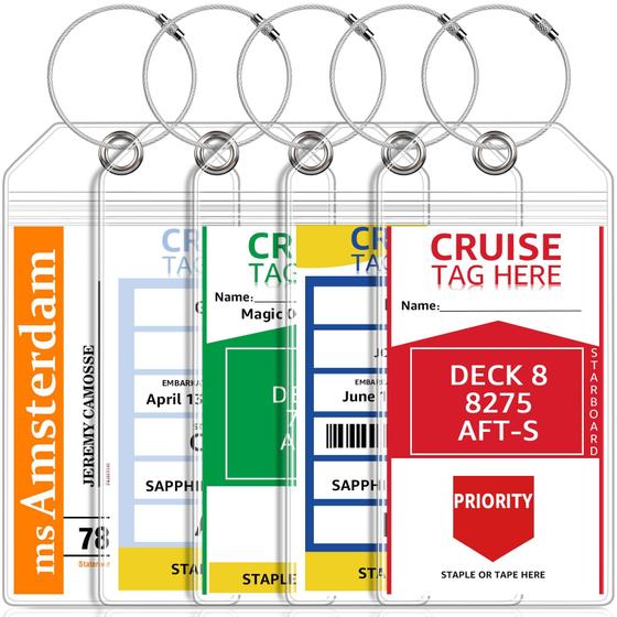 Imagem de 5 Porta-Etiquetas de Bagagem para Cruzeiros - Carnival, NCL e Princess