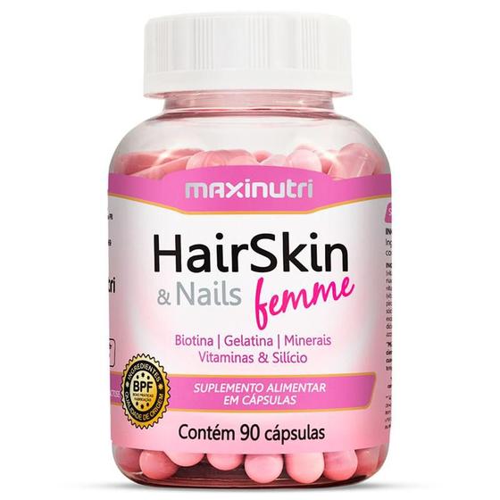 Imagem de 5 potes hairskin & nails femme maxinutri 90cps