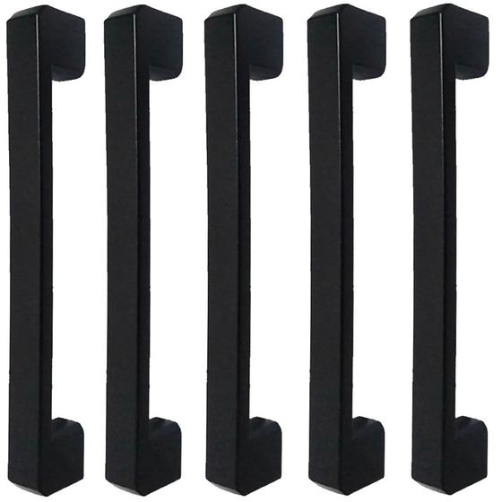 Imagem de 5 Puxadores Vero Para Armario Itatiaia De 256mm Preto Fosco