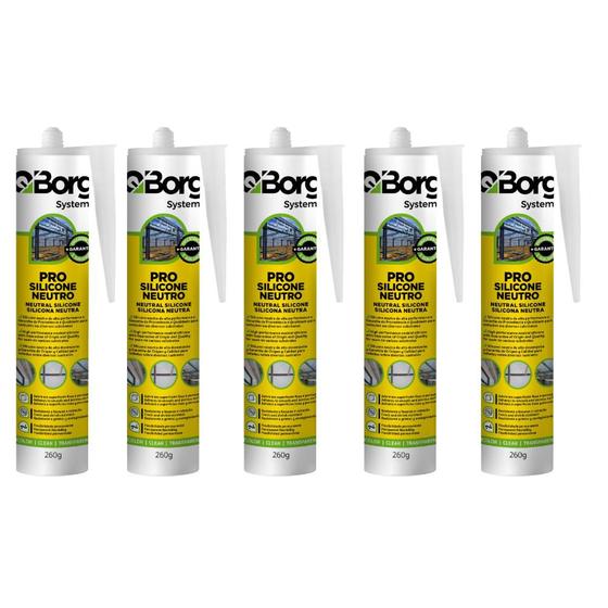 Imagem de 5 Silicone Acético Multiuso Profissional Q-borg 260g Incolor