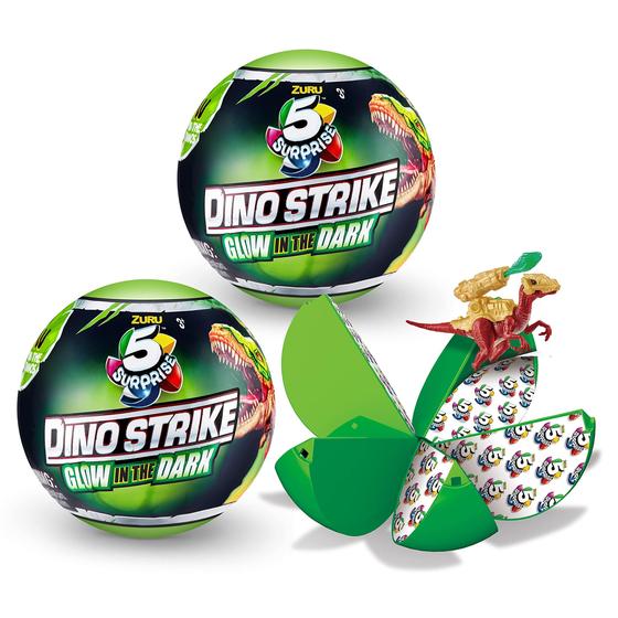 Imagem de 5 Surpresa Dino Strike Surpresa Mistério Lutando Dinos Colecionáveis por ZURU (2 Pack) Glow in The Dark