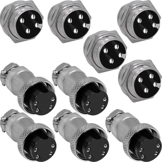 Imagem de 5 tomada conector mike plugue multipolar macho fêmea 4 vias